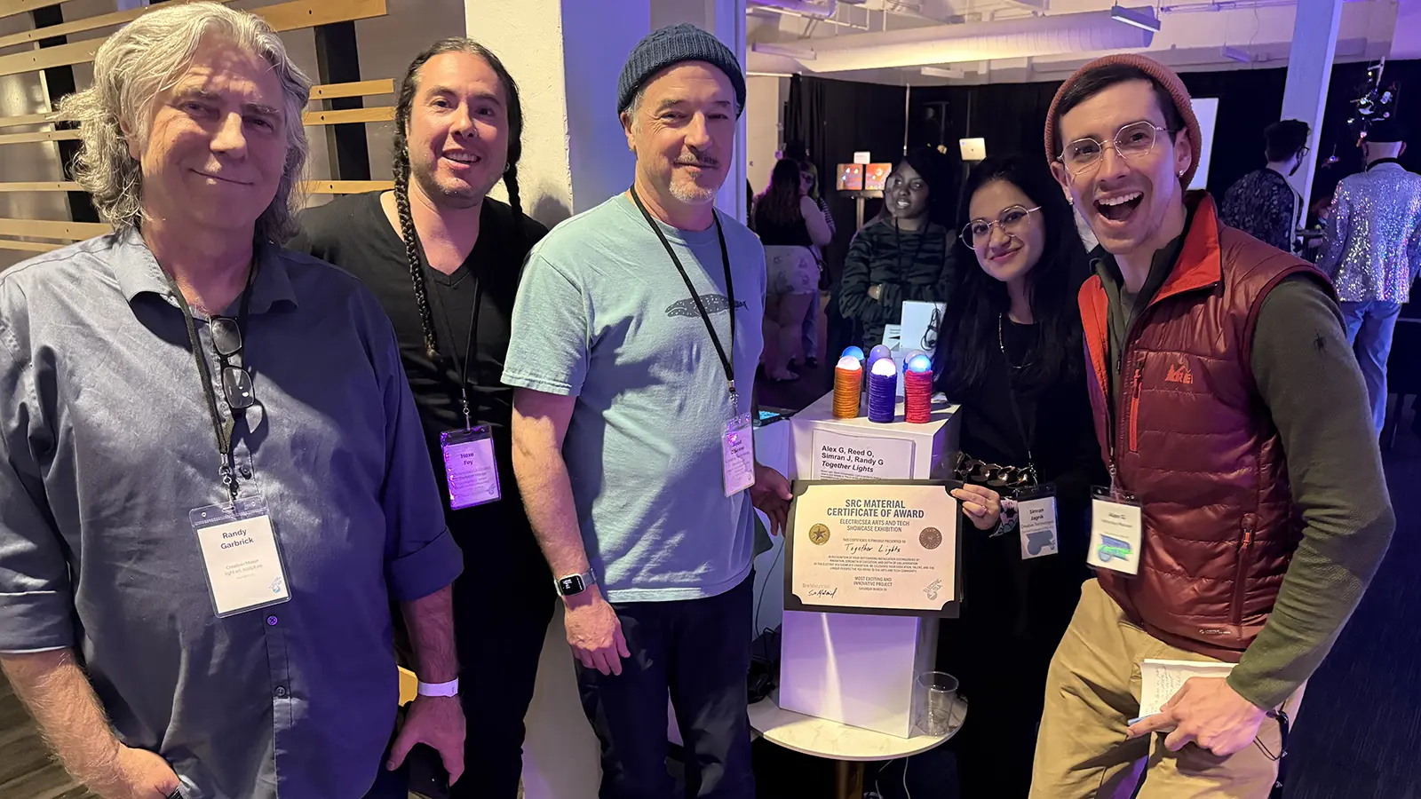 Project team with Together Lights at the hackathon