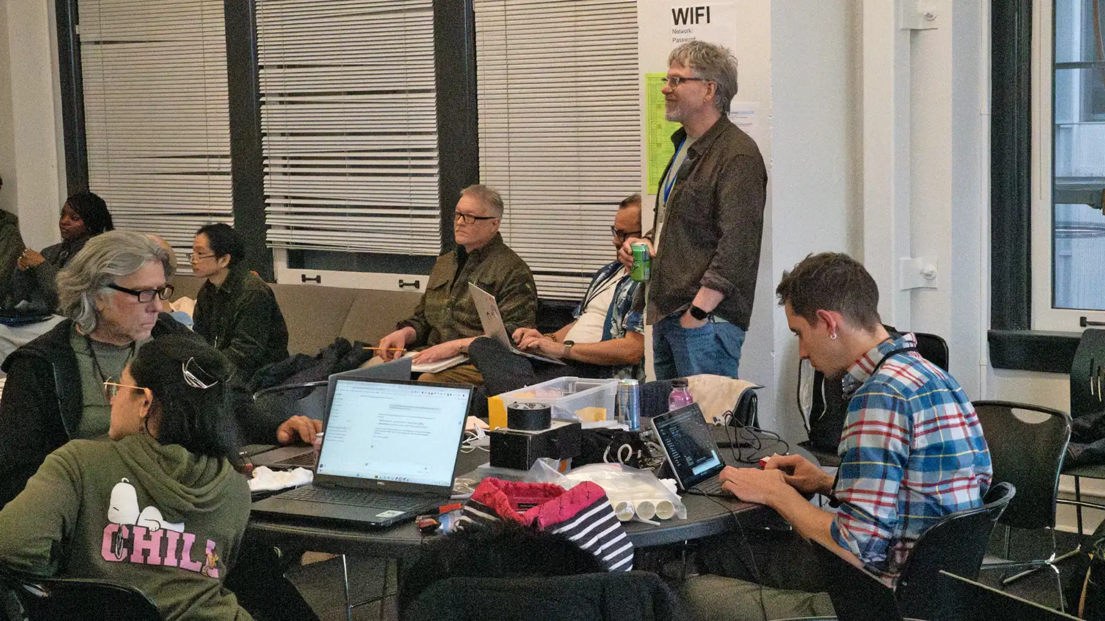 Coding and laptops at the Electric SEA hackathon